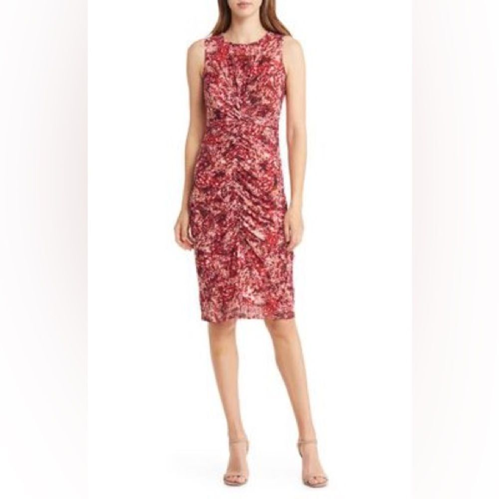 Vince Camuto Ruched Mesh Bodycon Dress - Picture 12 of 12